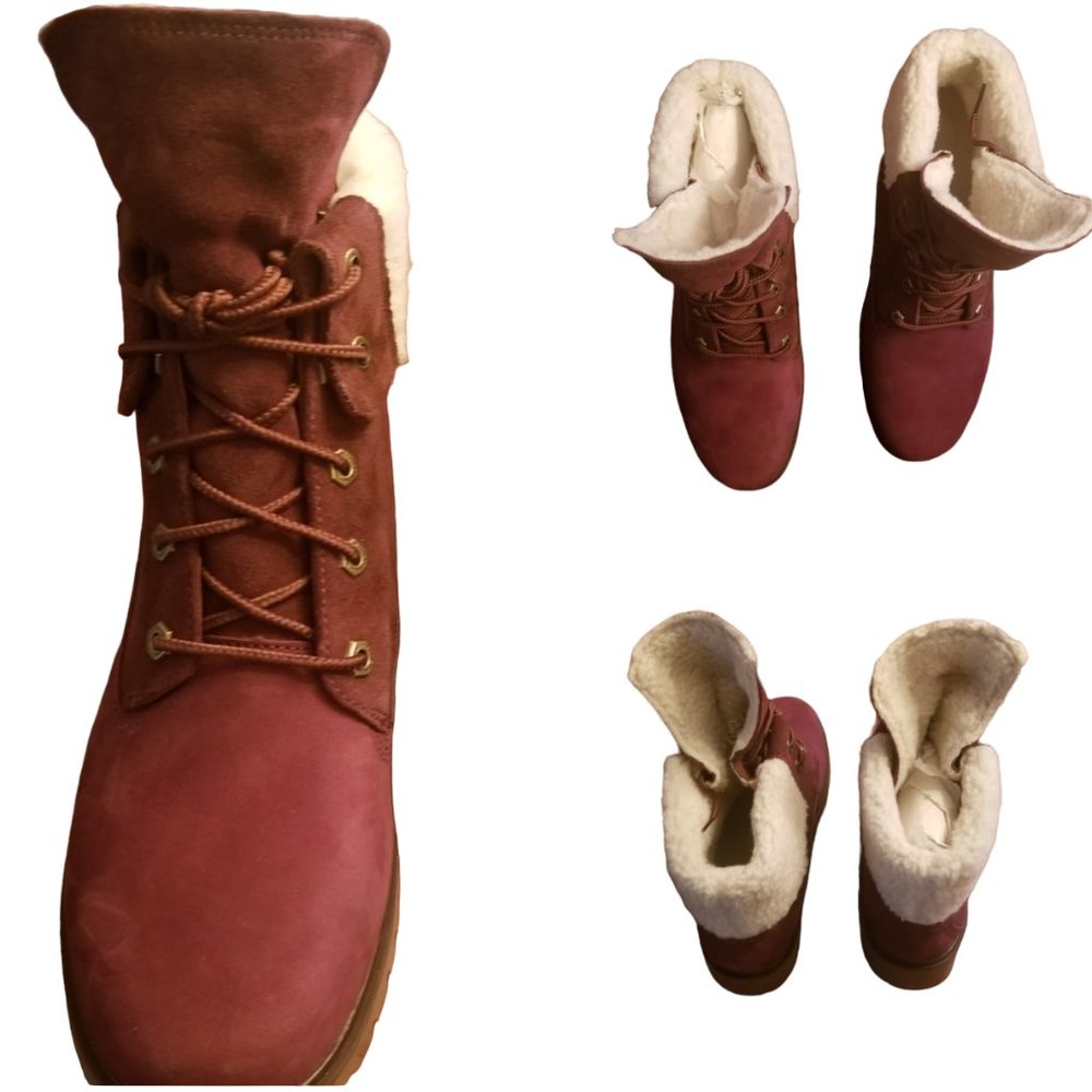 NWOT Timberland Jayne Women's Waterproof Teddy Fleece Fold Down Boot | Size: 9½ - Picture 4 of 16